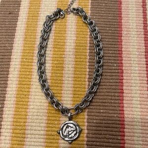 Susan Shaw Silver Chain Necklace with Horse Pendant